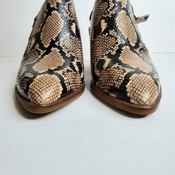 Cole Haan Vicky Leather Bootie Amphora Snake Print Size 6 Sling Back Zip Animal