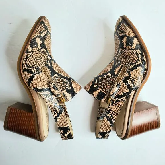 Cole Haan Vicky Leather Bootie Amphora Snake Print Size 6 Sling Back Zip Animal