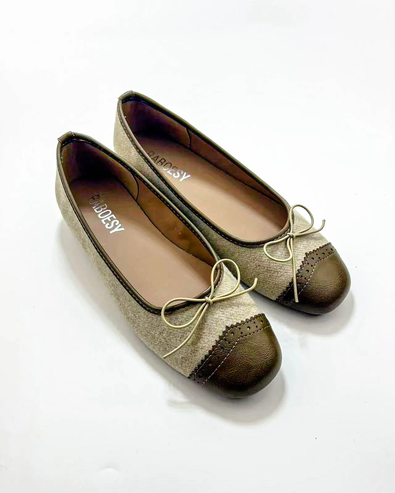 Color Block Round Toe Flats
