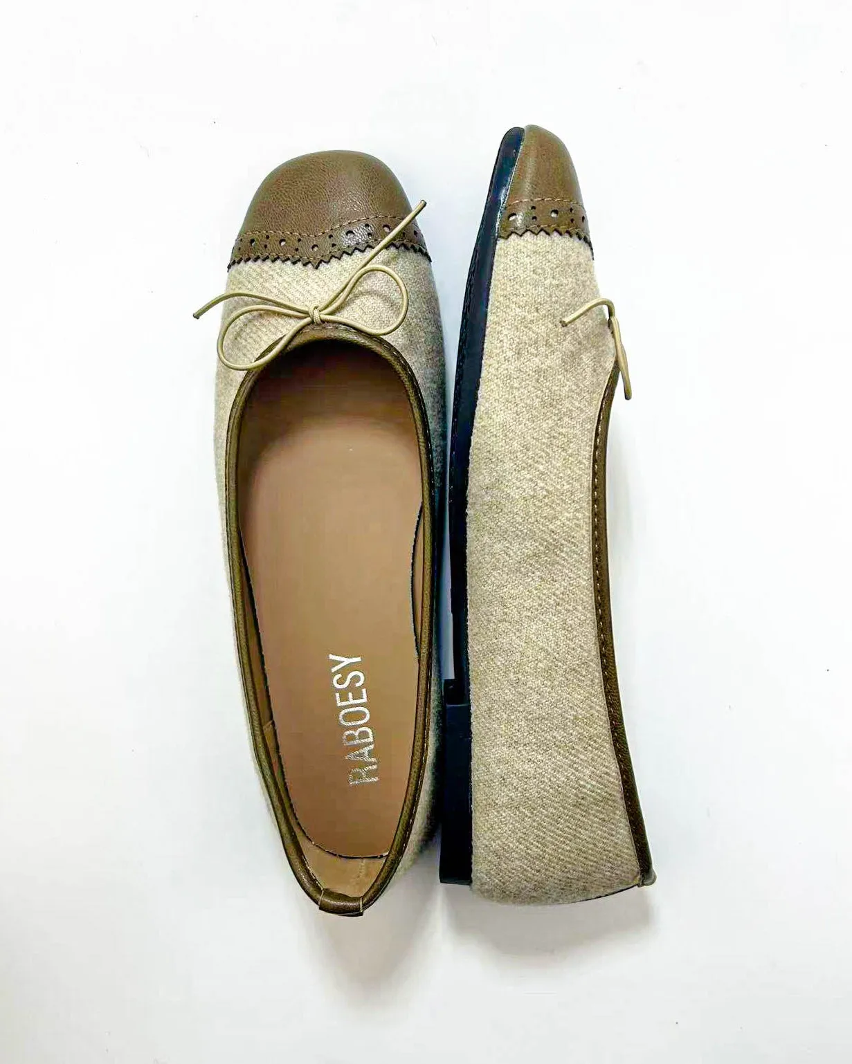 Color Block Round Toe Flats