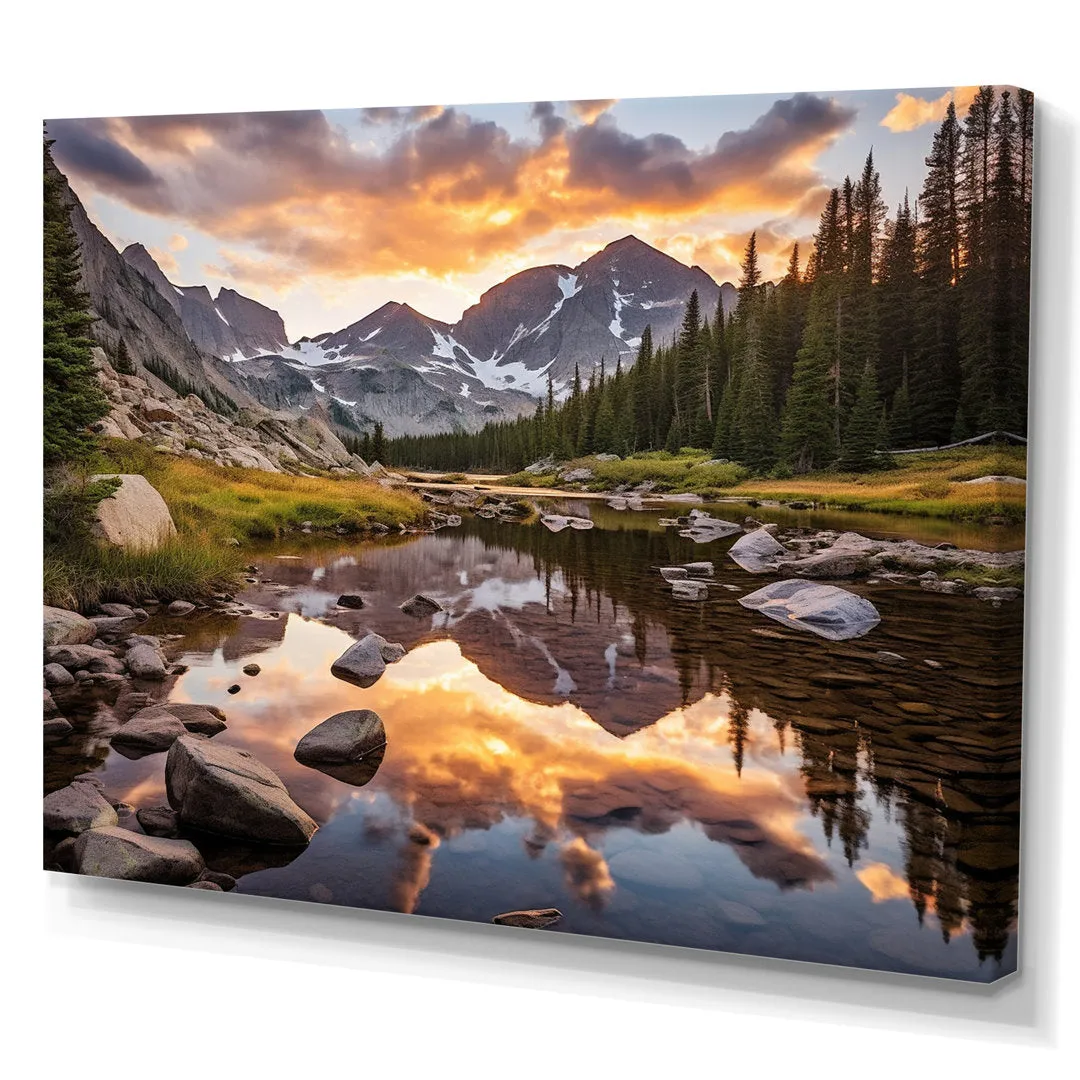 Colorado Mountain Senerity III Framed On Canvas Print Millwood Pines Size: 16" H x 32" W x 1" D Format: Wrapped Canvas