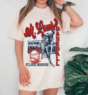 Comfort Colors or Bella Canvas St. Louis Baseball VIntage Tee