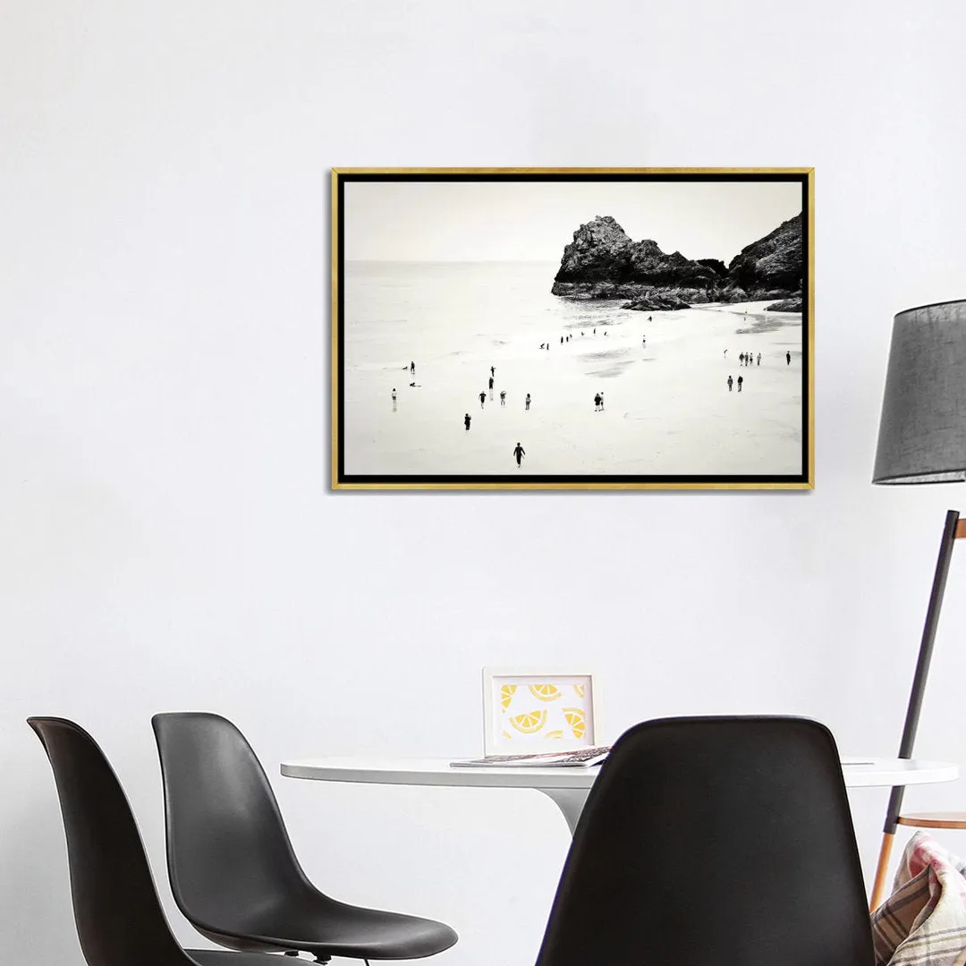 Cornwall Beach Life Photographic Print East Urban Home Size: 32" H x 48" W x 1.5" D Format: Gold Framed Canvas