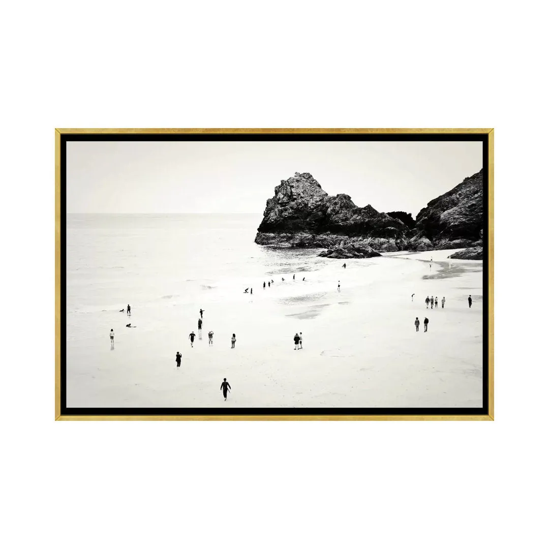 Cornwall Beach Life Photographic Print East Urban Home Size: 32" H x 48" W x 1.5" D Format: Gold Framed Canvas