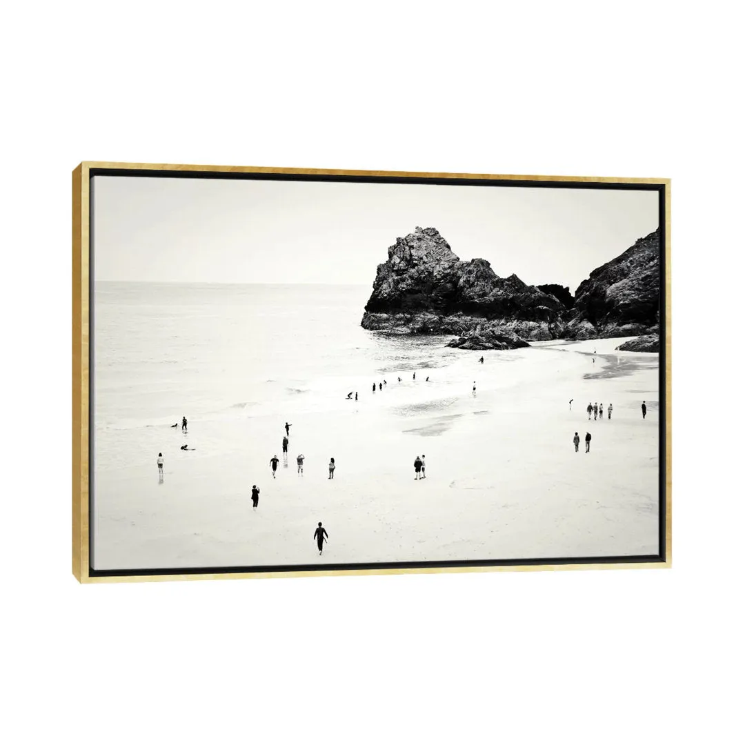 Cornwall Beach Life Photographic Print East Urban Home Size: 32" H x 48" W x 1.5" D Format: Gold Framed Canvas