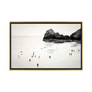Cornwall Beach Life Photographic Print East Urban Home Size: 32" H x 48" W x 1.5" D Format: Gold Framed Canvas
