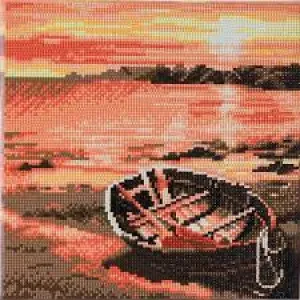 Craft Buddy Crystal Art Kit Sunset Boat 30 x 30 cm Pre-Framed 5D Art Kit