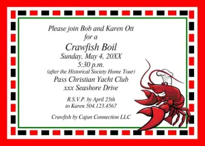 CRAWFISH CHEF BOIL ORDER ON CUSTOM INVITATION