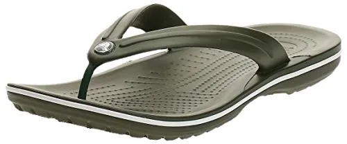 crocs Unisex Adult Crocband Flip Army Green/White Flop-10 UK Men (M11) (11033)