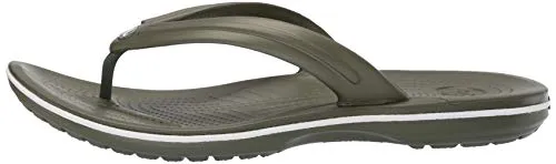crocs Unisex Adult Crocband Flip Army Green/White Flop-10 UK Men (M11) (11033)