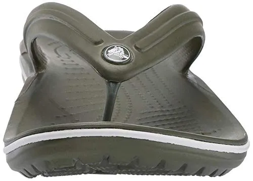 crocs Unisex Adult Crocband Flip Army Green/White Flop-10 UK Men (M11) (11033)