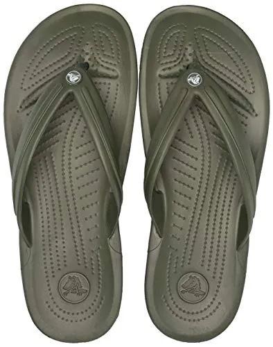 crocs Unisex Adult Crocband Flip Army Green/White Flop-10 UK Men (M11) (11033)