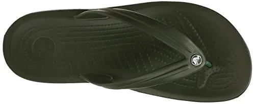crocs Unisex Adult Crocband Flip Army Green/White Flop-10 UK Men (M11) (11033)