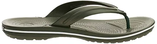 crocs Unisex Adult Crocband Flip Army Green/White Flop-10 UK Men (M11) (11033)