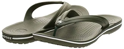 crocs Unisex Adult Crocband Flip Army Green/White Flop-10 UK Men (M11) (11033)