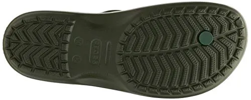 crocs Unisex Adult Crocband Flip Army Green/White Flop-10 UK Men (M11) (11033)