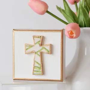 Cross Canvas - Green Trellis