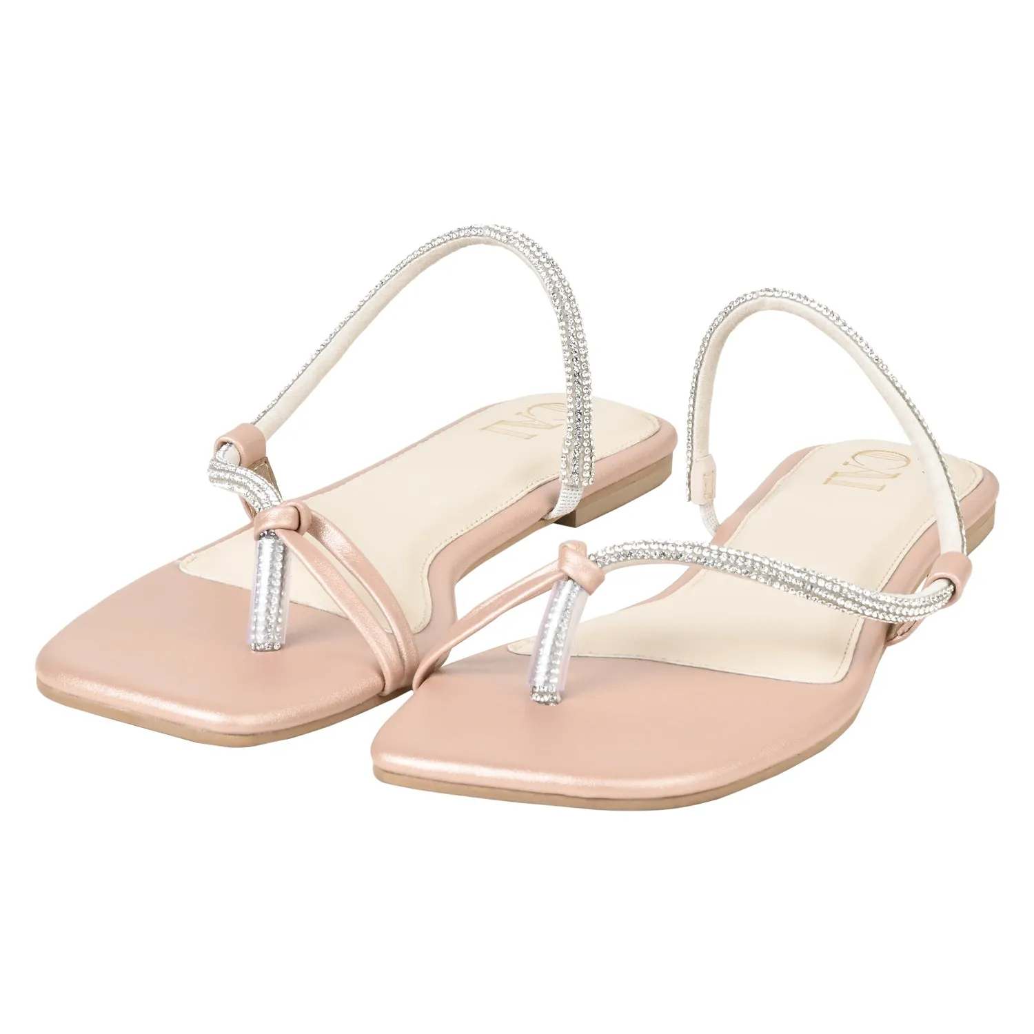 Curved in Shimmer Flats - Rose Gold