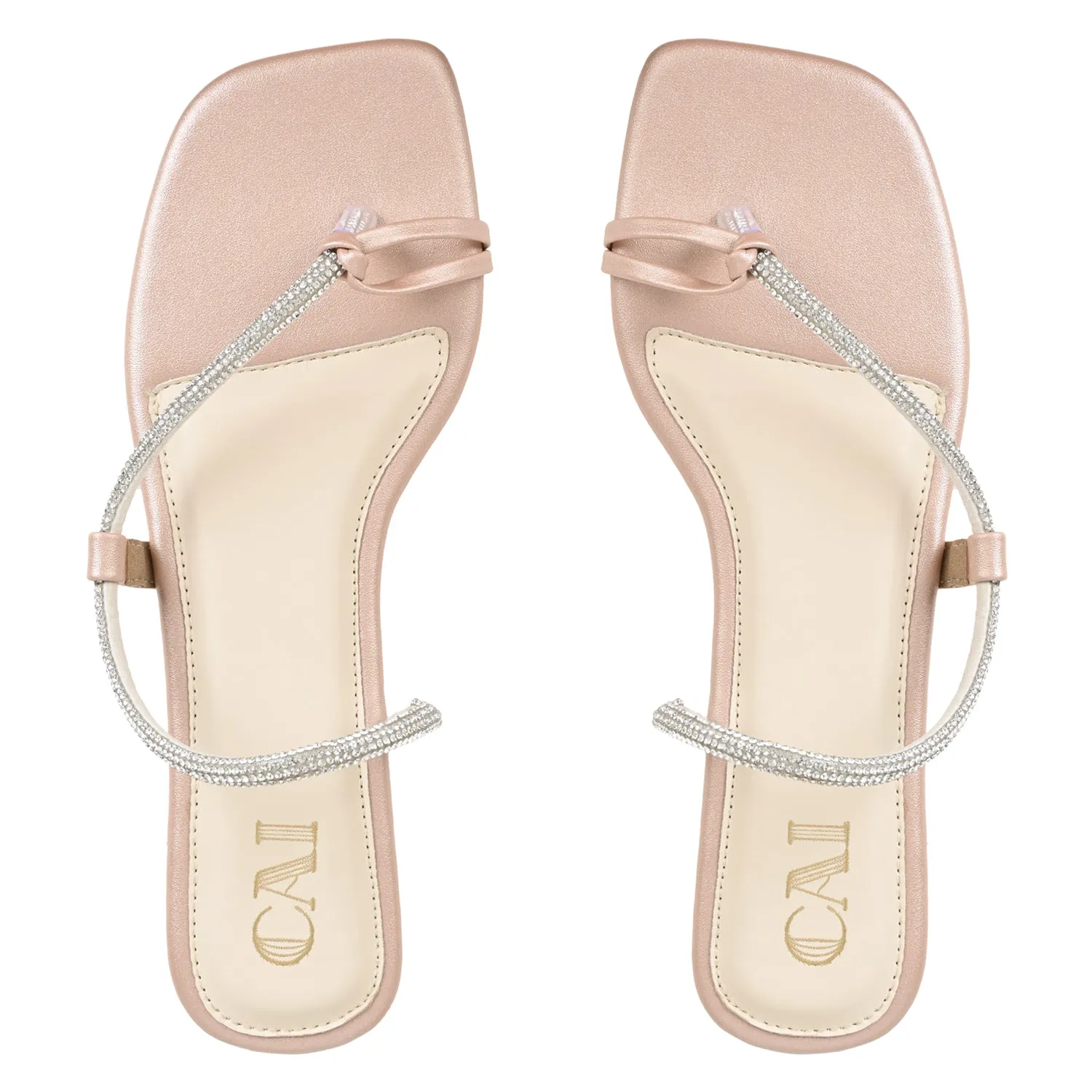Curved in Shimmer Flats - Rose Gold