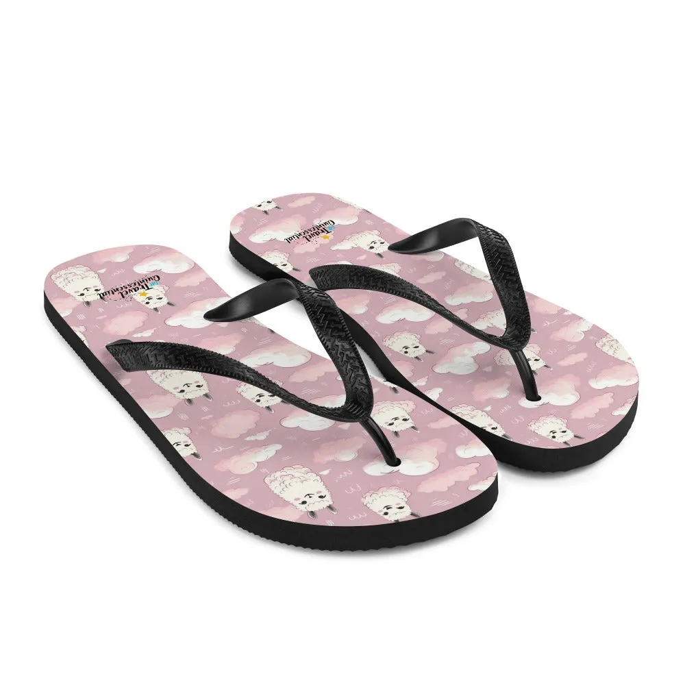 Cute Llama Cartoon Flip-Flops L0001