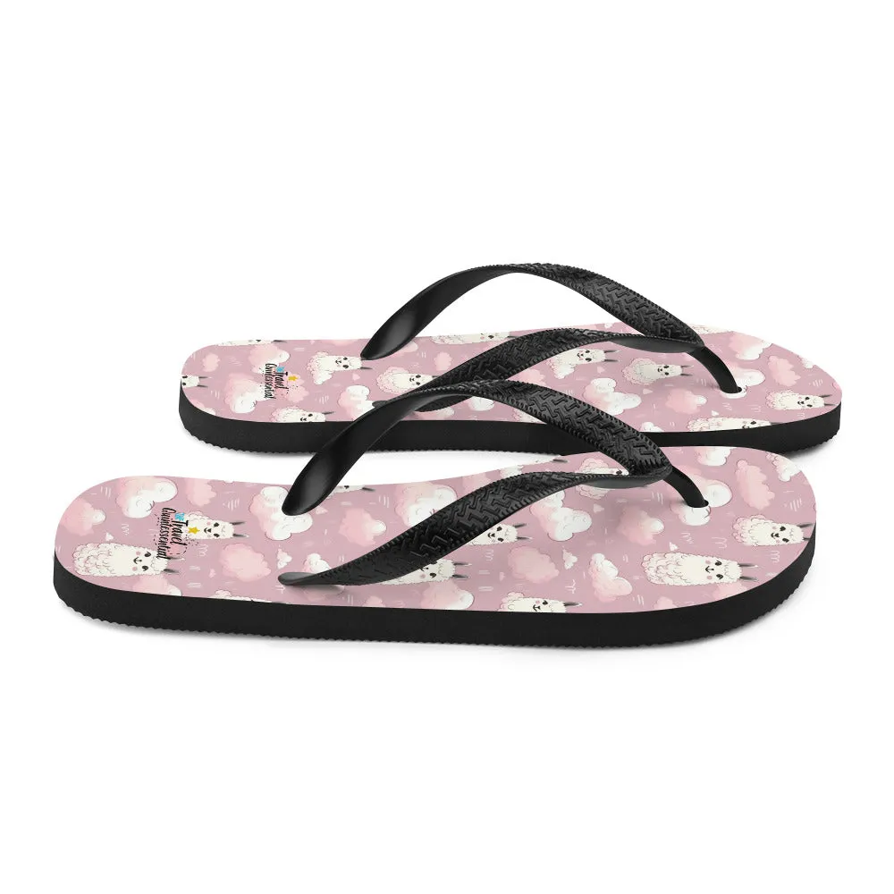 Cute Llama Cartoon Flip-Flops L0001