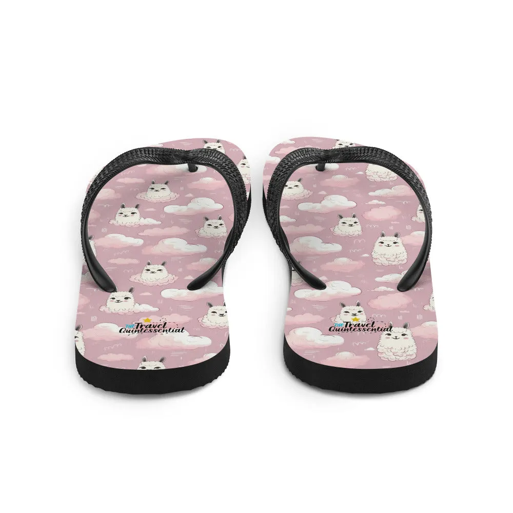 Cute Llama Cartoon Flip-Flops L0001