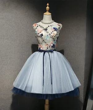 Cute round neck tulle short prom dress, homecoming dress