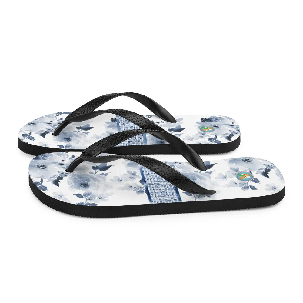 Dark Blue Watercolor - Flip-Flops
