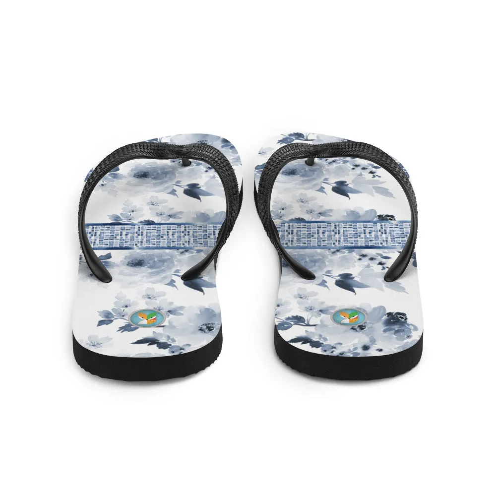 Dark Blue Watercolor - Flip-Flops