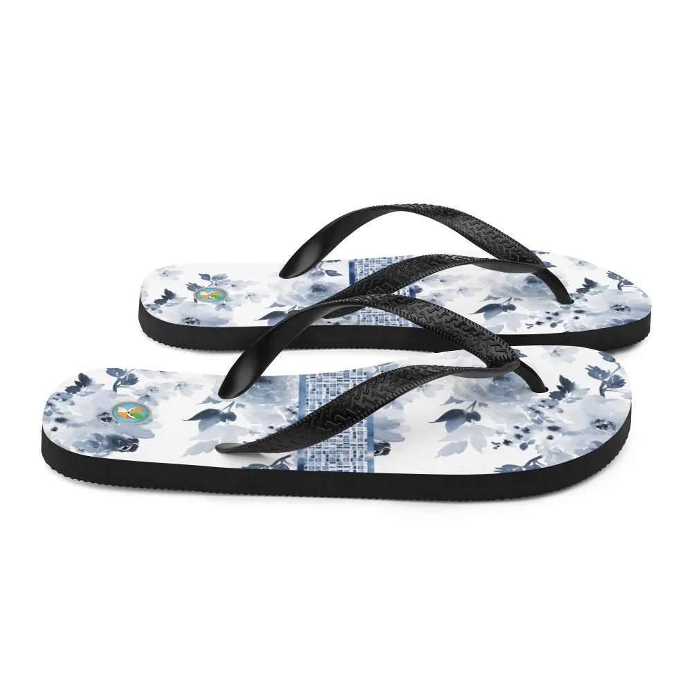 Dark Blue Watercolor - Flip-Flops
