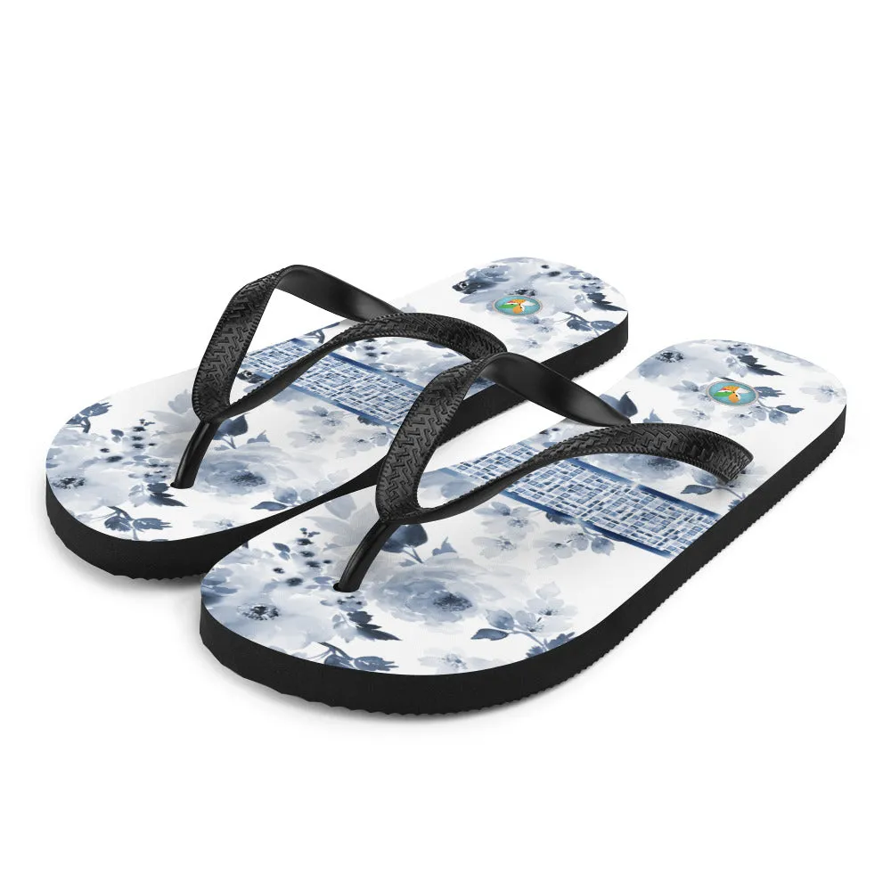 Dark Blue Watercolor - Flip-Flops