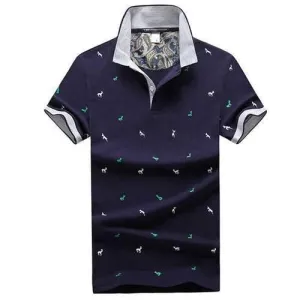 Deer Printed Summer Casual Golf Shirt