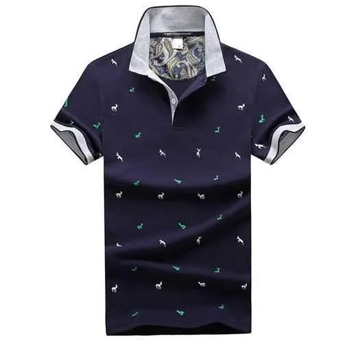 Deer Printed Summer Casual Golf Shirt
