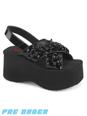 DEMONIA FUNN-12 - BLACK PATENT ✰ PRE ORDER ✰