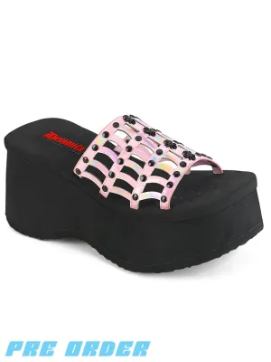 DEMONIA FUNN-13 - PINK HOLO PATENT ✰ PRE ORDER ✰