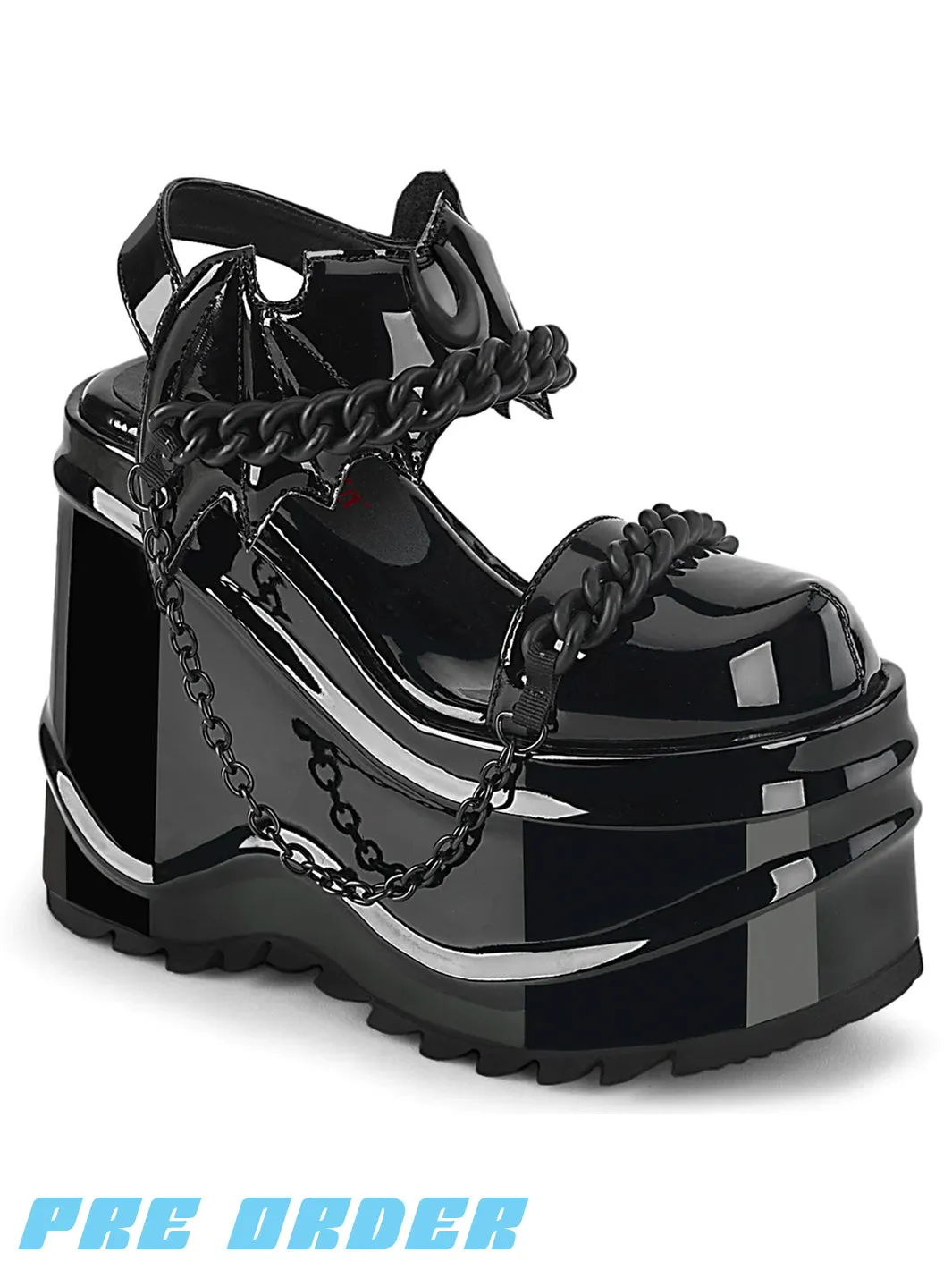 DEMONIA WAVE-20 - BLACK PATENT ✰ PRE ORDER ✰