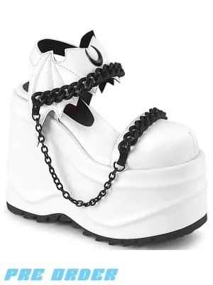 DEMONIA WAVE-20 - WHITE VEGAN LEATHER ✰ PRE ORDER ✰