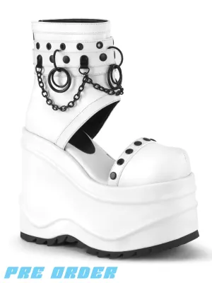 DEMONIA WAVE-22 - WHITE VEGAN LEATHER ✰ PRE ORDER ✰