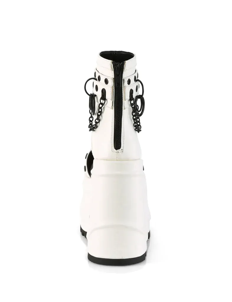 DEMONIA WAVE-22 - WHITE VEGAN LEATHER ✰ PRE ORDER ✰