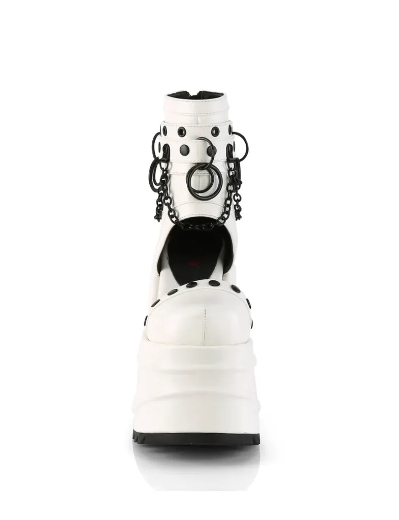 DEMONIA WAVE-22 - WHITE VEGAN LEATHER ✰ PRE ORDER ✰