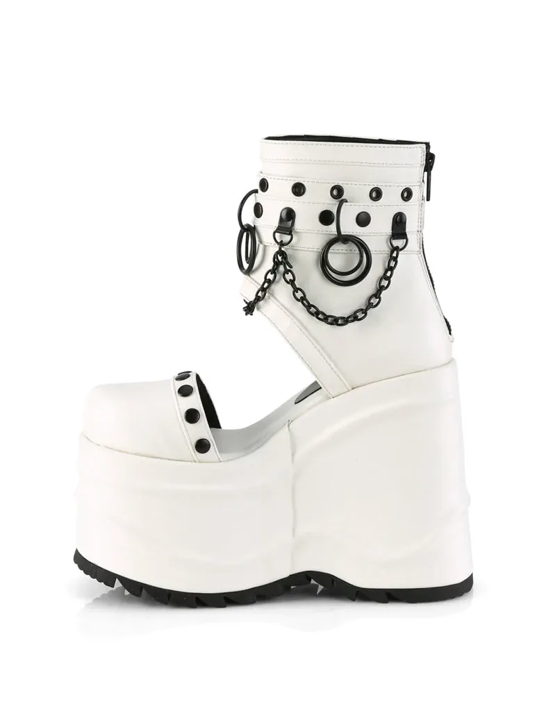 DEMONIA WAVE-22 - WHITE VEGAN LEATHER ✰ PRE ORDER ✰