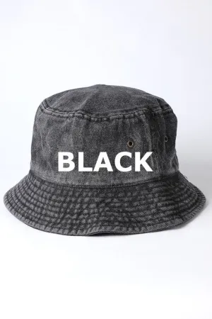 Denim Bucket Hat- Black