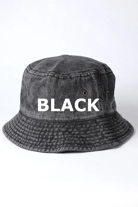 Denim Bucket Hat- Black