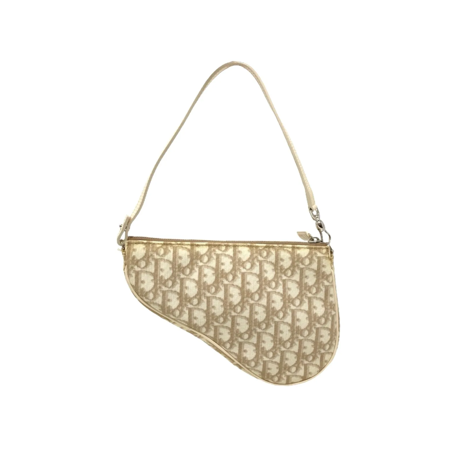 Dior Beige Mini Embroidered Saddle Bag
