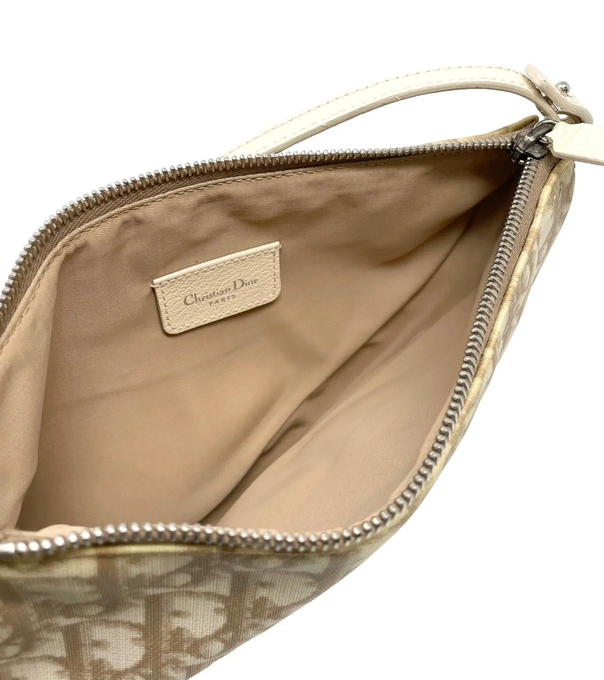 Dior Beige Mini Embroidered Saddle Bag