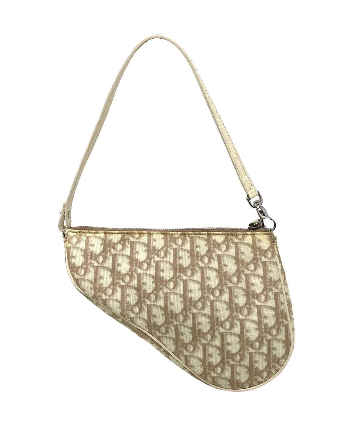 Dior Beige Mini Embroidered Saddle Bag