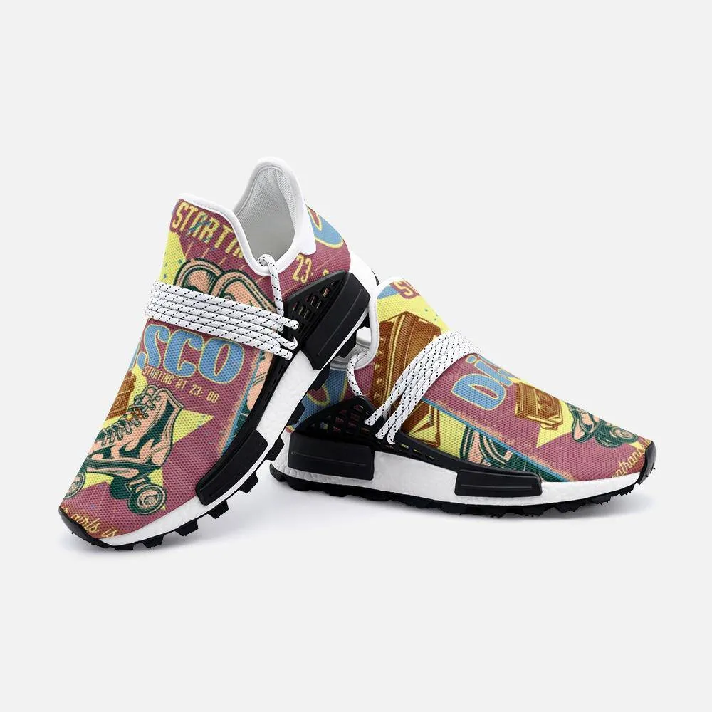 Disco roller-skates and a cassetteUnisex Lightweight Custom shoes