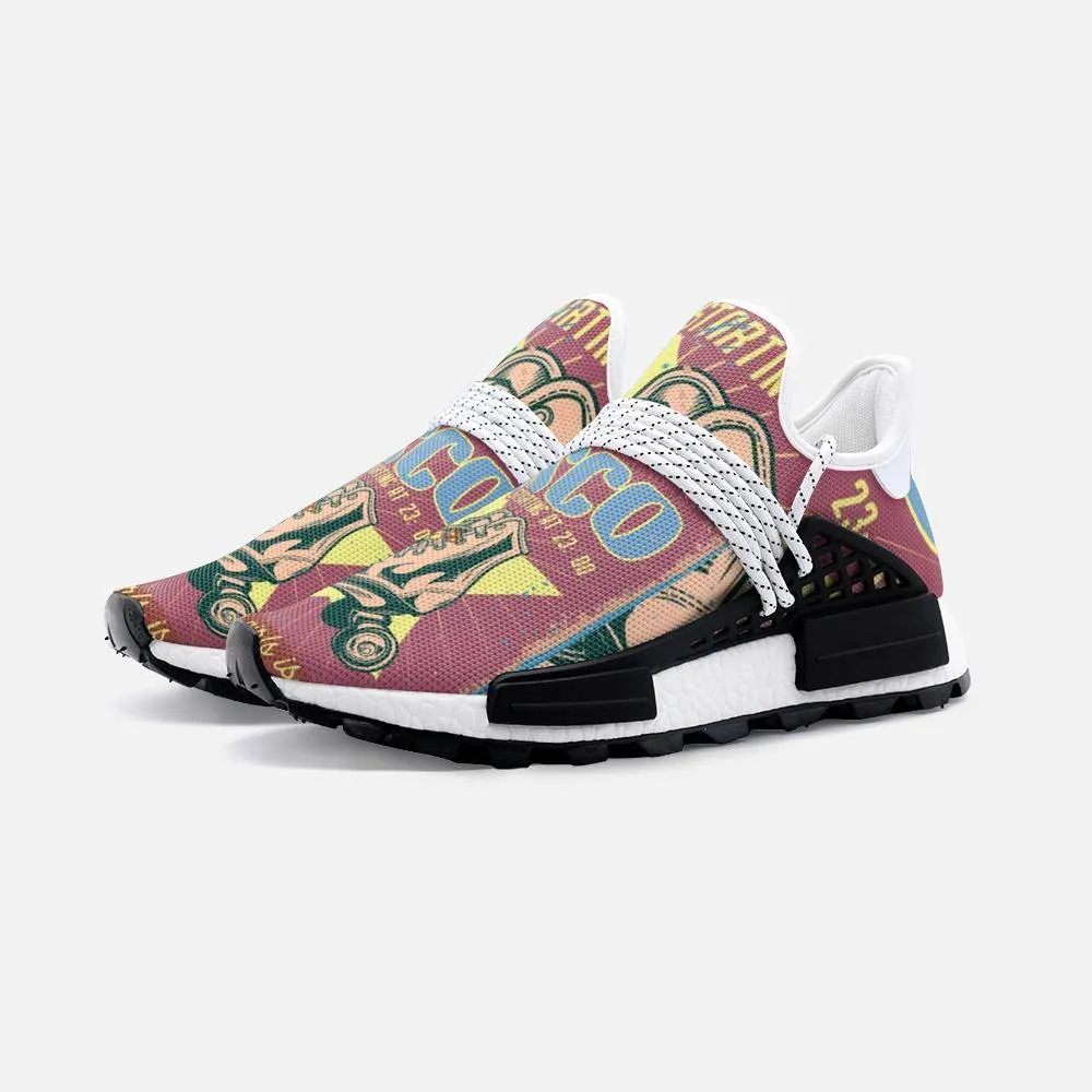 Disco roller-skates and a cassetteUnisex Lightweight Custom shoes