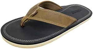 Dockers Men's Flip Flop Sandal ; Classic Comfort Footbed with Two-Tone Upper,  (Black Pebble)