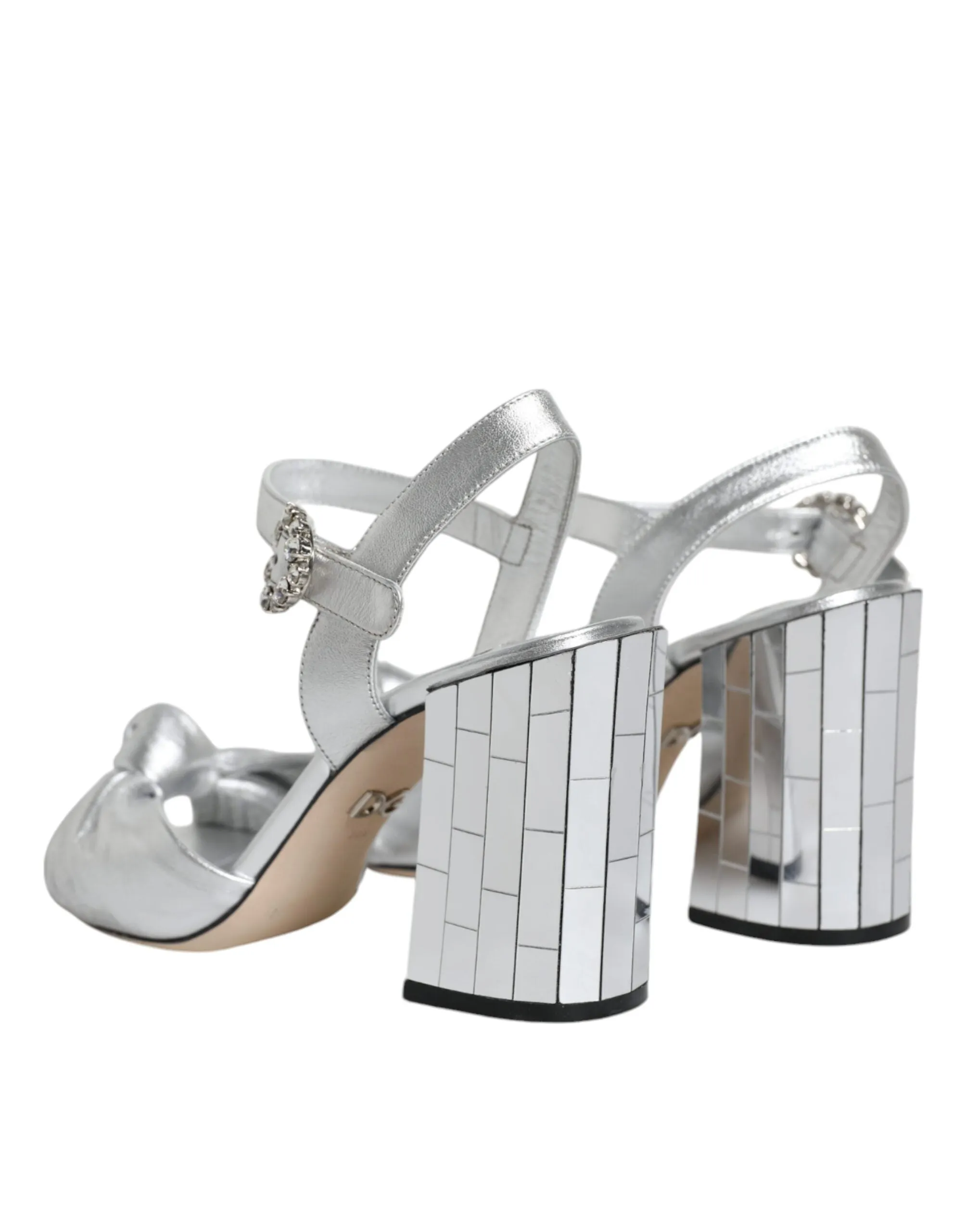 Dolce & Gabbana Silver Mirror Heels KEIRA Sandals Shoes